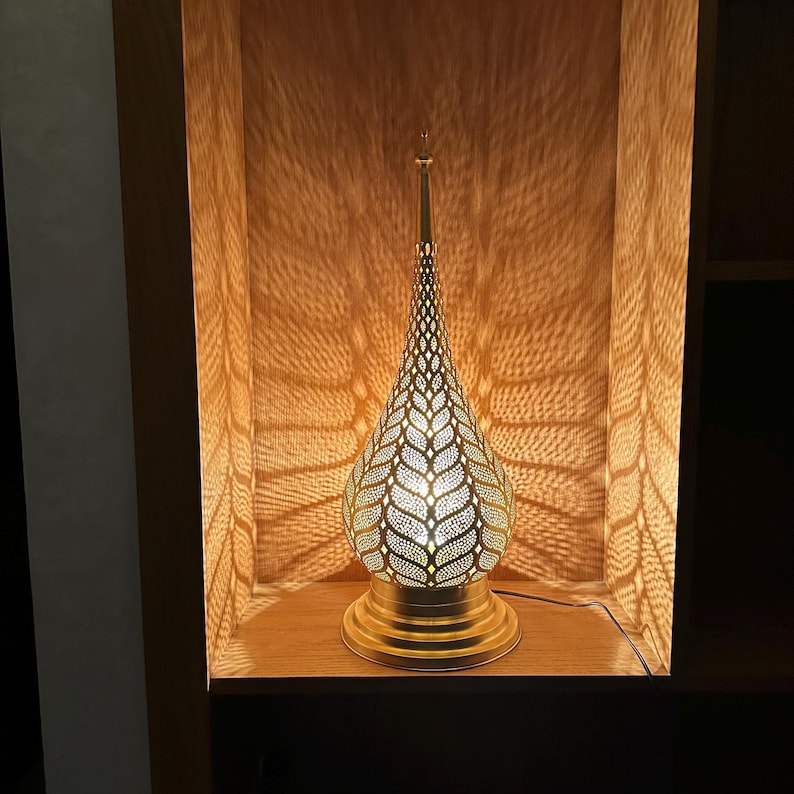 Moroccan Handmade Brass Table Lamp (Dalal)