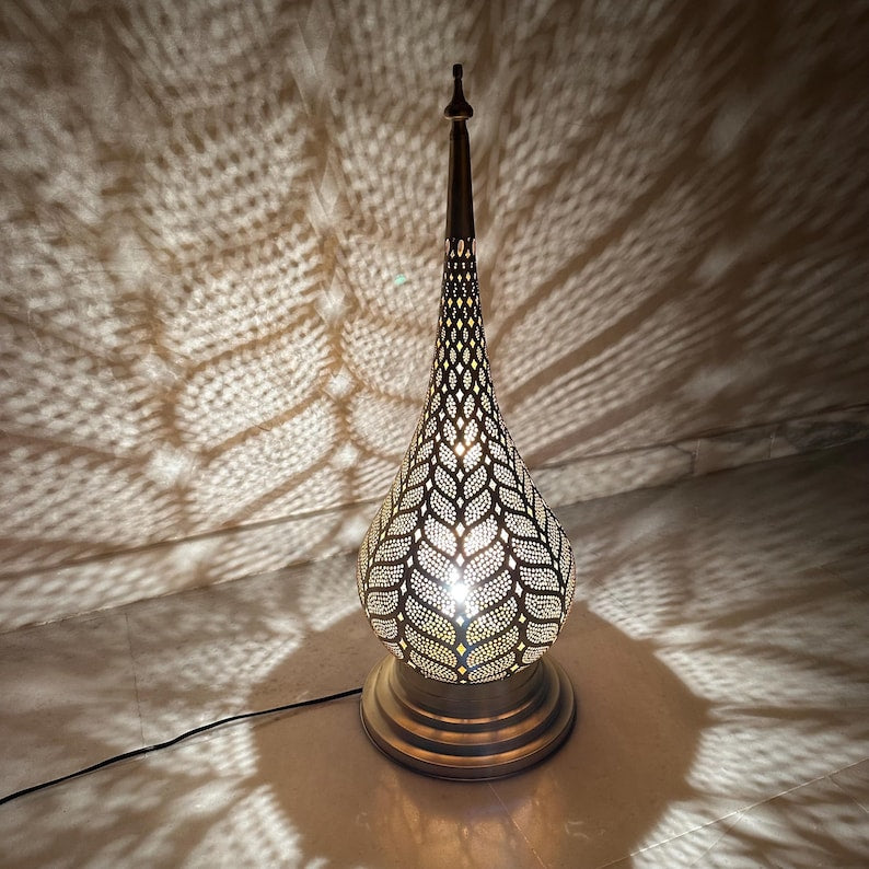 Moroccan Handmade Brass Table Lamp (Dalal)