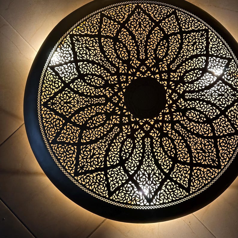 Order by Size : Moroccan handmade brass round wall light lamp ( kenitra)