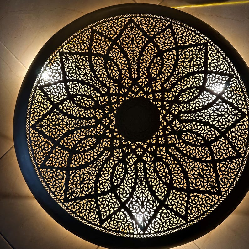 Order by Size : Moroccan handmade brass round wall light lamp ( kenitra)