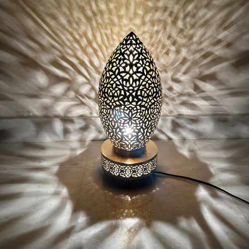 Moroccan Handmade Brass Table Lamp (Adrar)