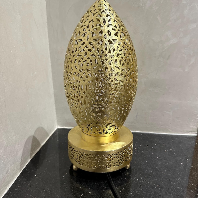 Moroccan Handmade Brass Table Lamp (Adrar)