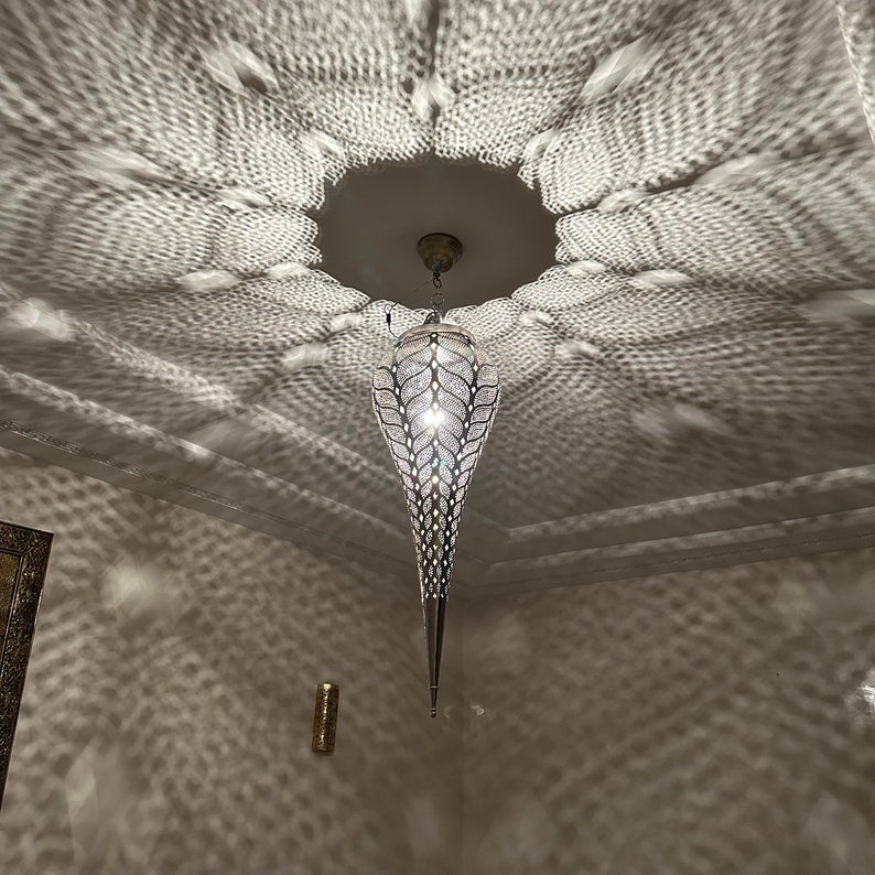 Order by Size : Moroccan Handmade Brass Ceiling Pendant Light (Tafukt)