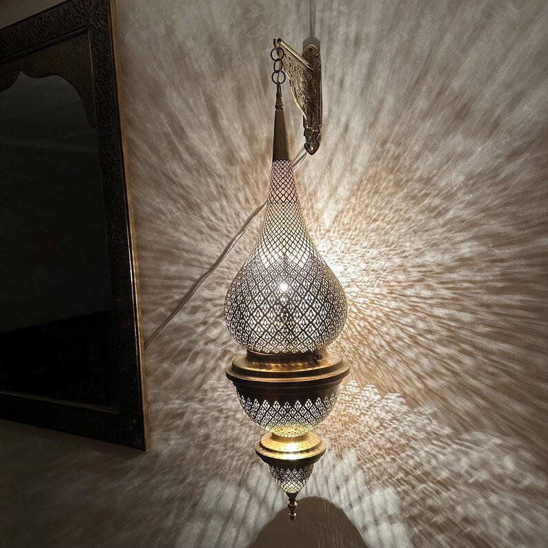 Moroccan handmade sconce brass wall light (Areeba)