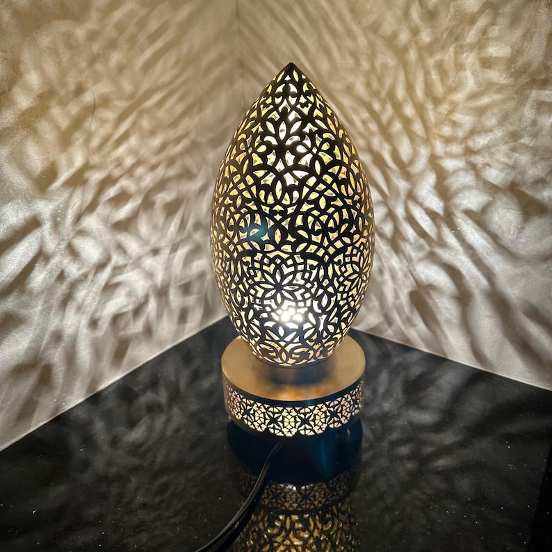 Moroccan Handmade Brass Table Lamp (Adrar)