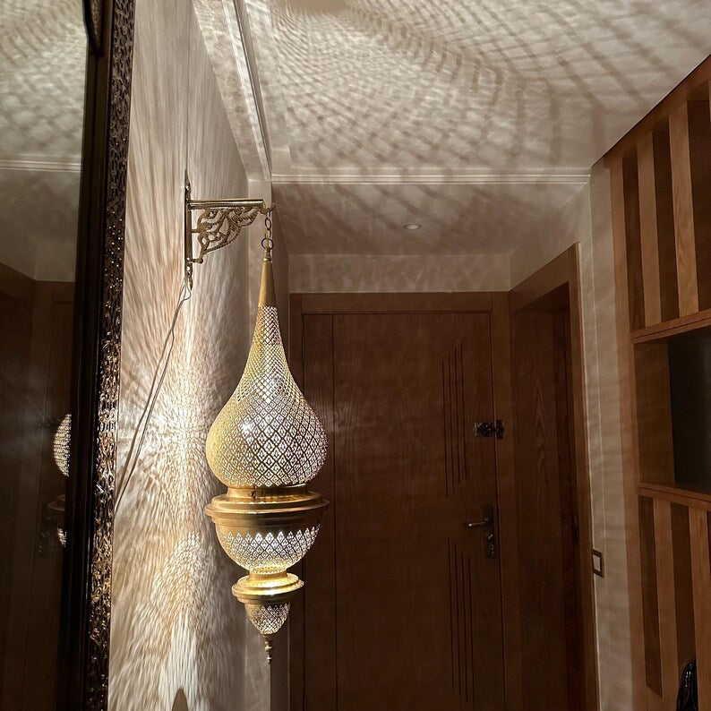 Moroccan handmade sconce brass wall light (Areeba)