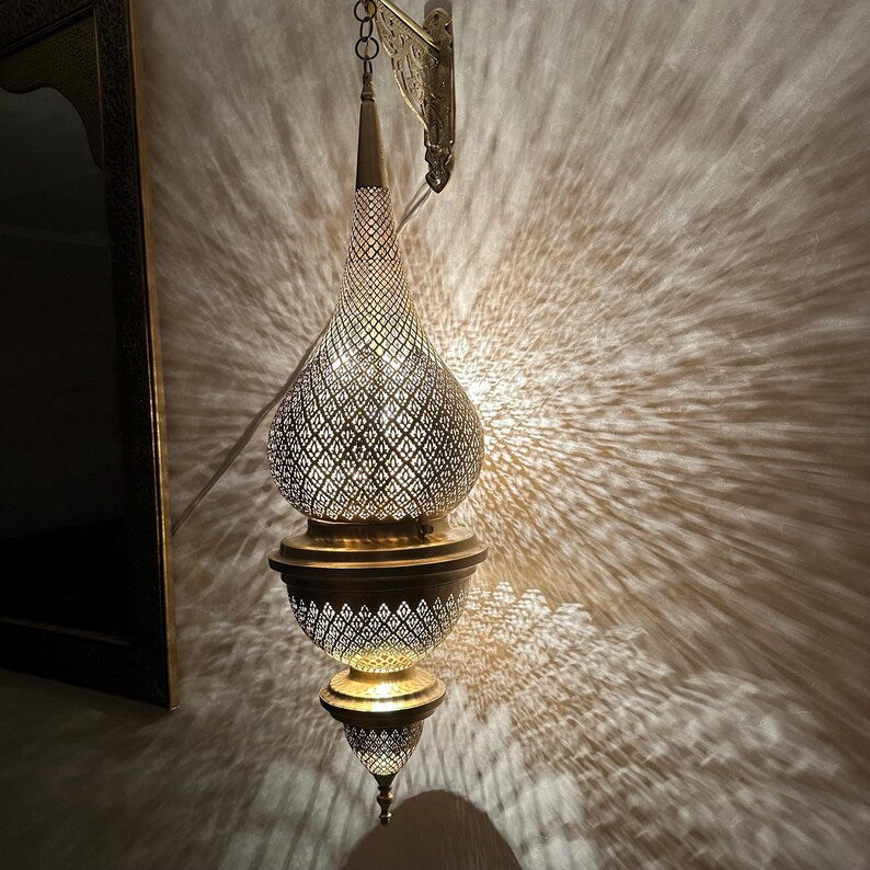 Moroccan handmade sconce brass wall light (Areeba)