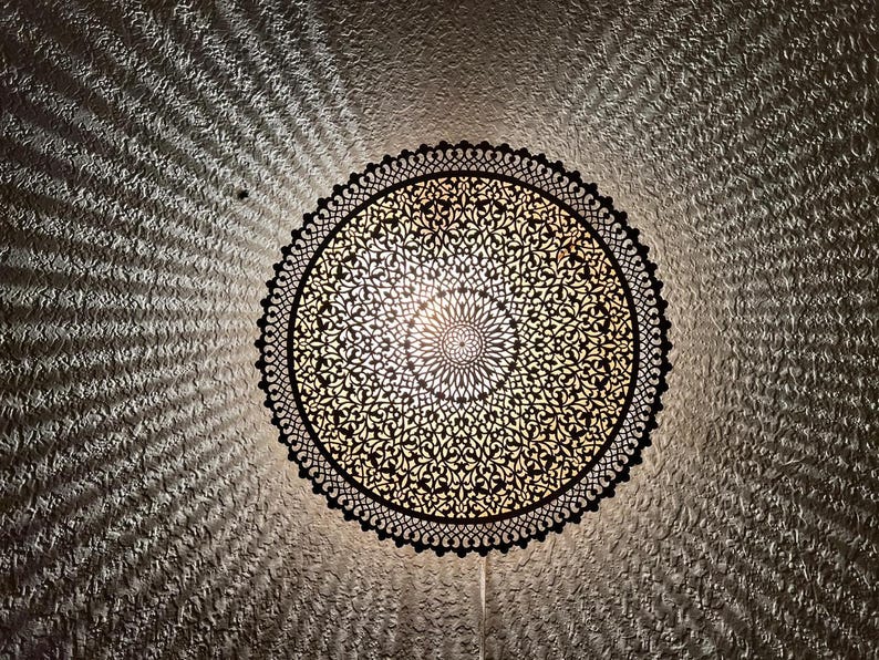 Order by Size : Moroccan handmade brass round wall light lamp ( Agadir)