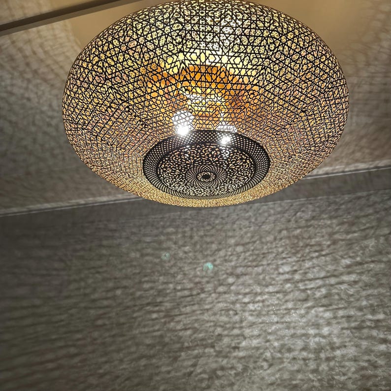 Order by Size : Moroccan Handmade Brass Ceiling Pendant Light (Arisha)