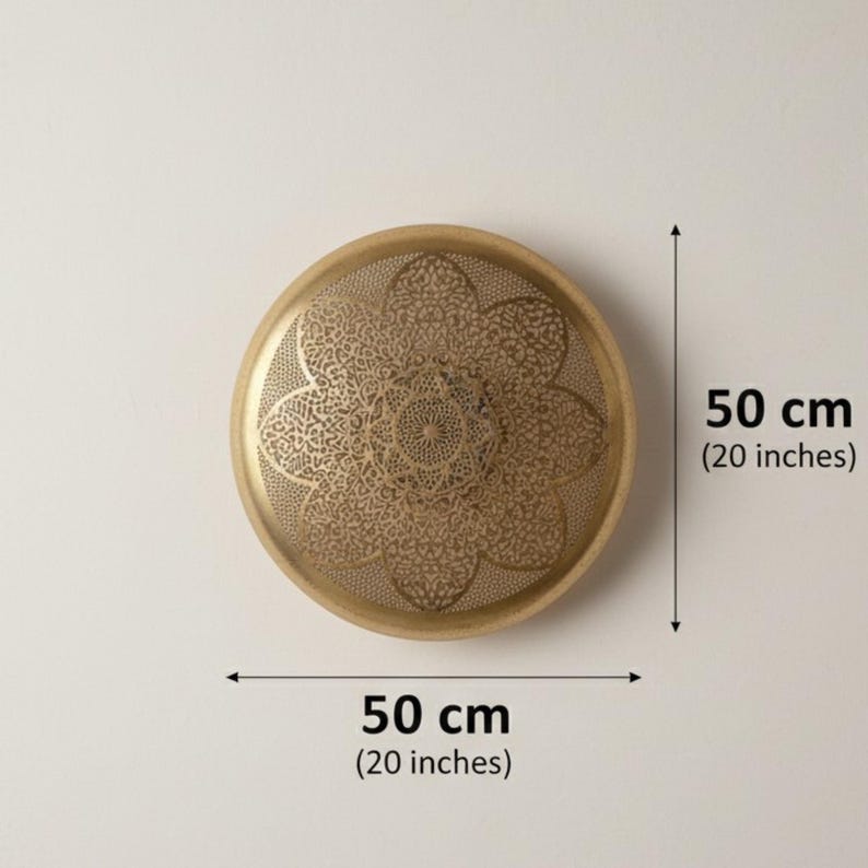 Order by Size : Moroccan handmade brass round wall light lamp ( Ouarzazate)