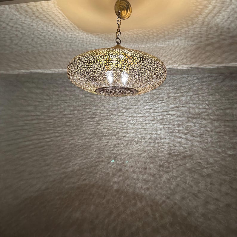 Order by Size : Moroccan Handmade Brass Ceiling Pendant Light (Arisha)