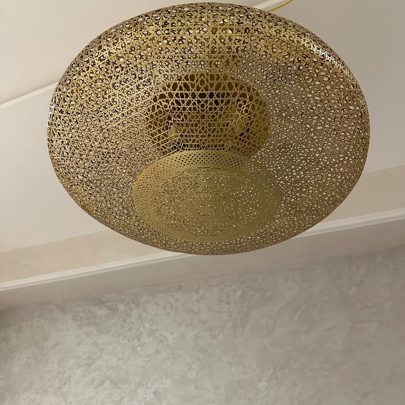 Order by Size : Moroccan Handmade Brass Ceiling Pendant Light (Arisha)