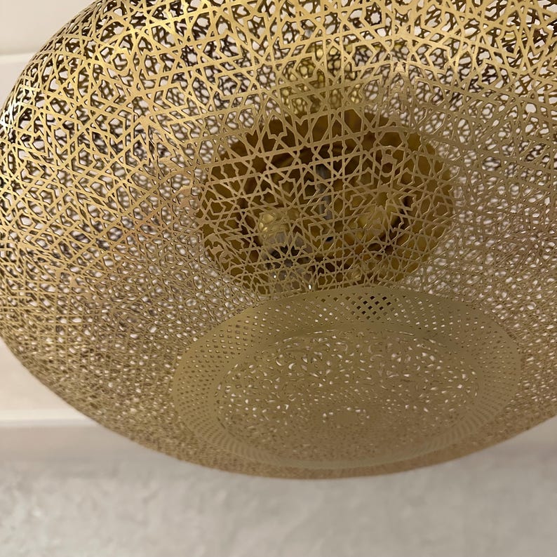 Order by Size : Moroccan Handmade Brass Ceiling Pendant Light (Naeema)