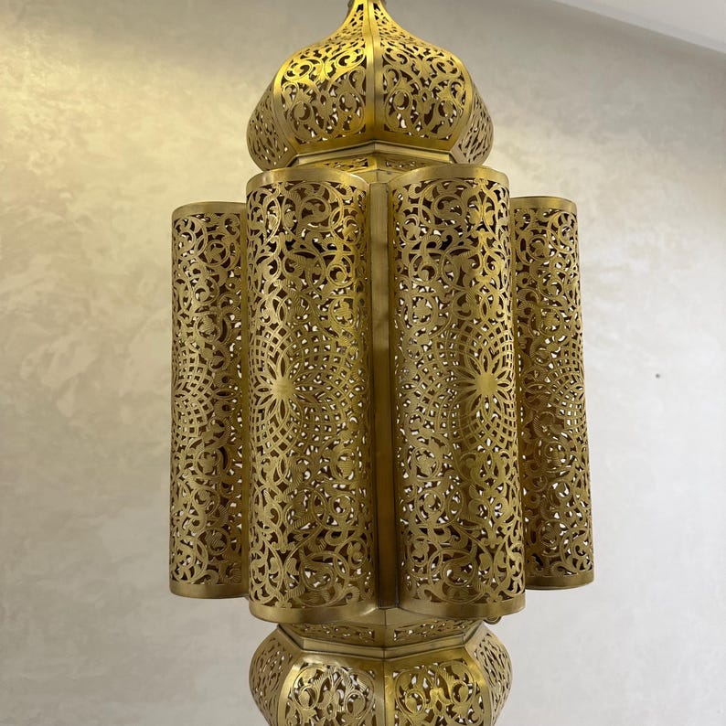 Order by Size : Moroccan Handmade Brass Ceiling Pendant Light (Eimaan)