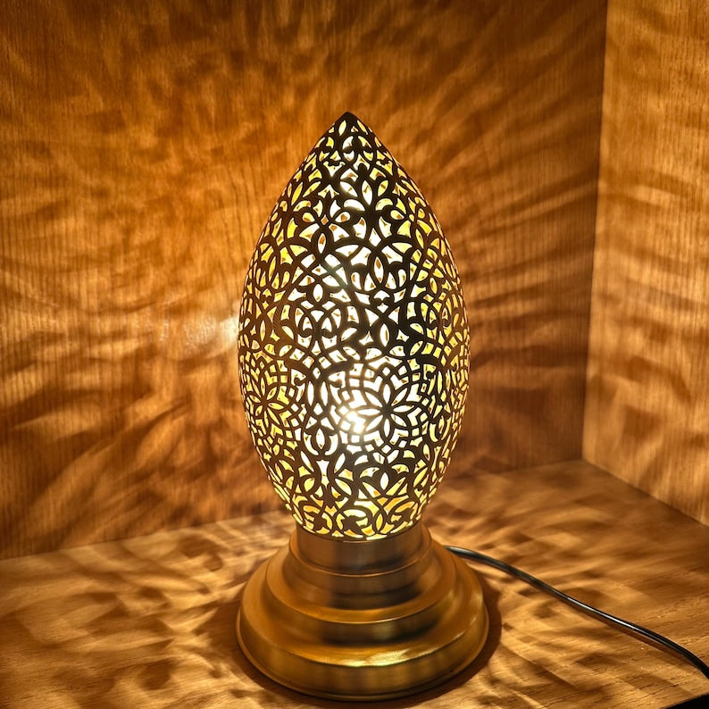 Moroccan Handmade Brass Table Lamp (Hoor)