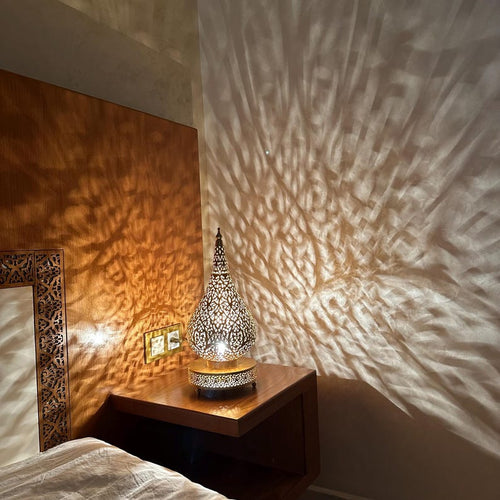 Moroccan Handmade Brass Table Lamp (Bahar)