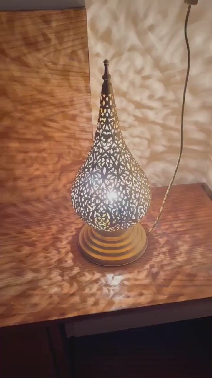 Order by Size : Moroccan Handmade Brass Table Lamp (Maha)