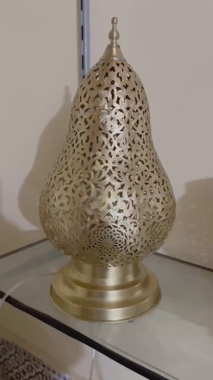 Order by Size : Moroccan Handmade Brass Table Lamp (Jouri)