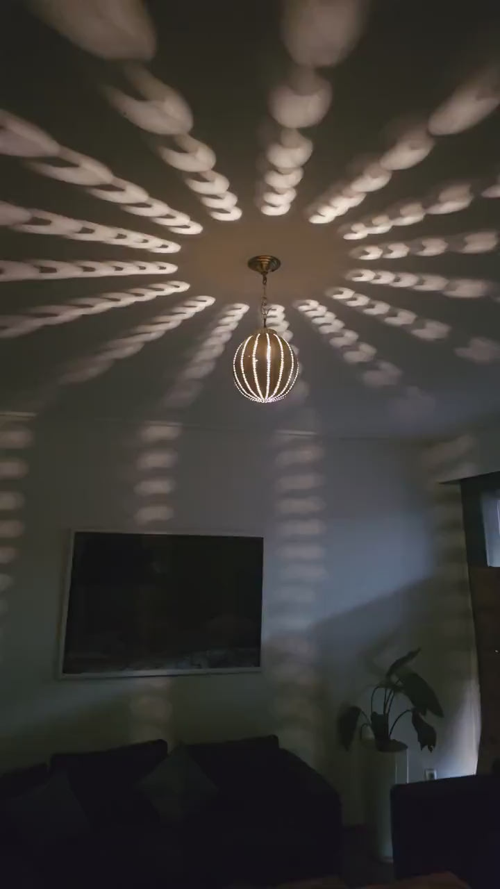 Order by Size : Moroccan Handmade Brass Ceiling Pendant Light (Riham)