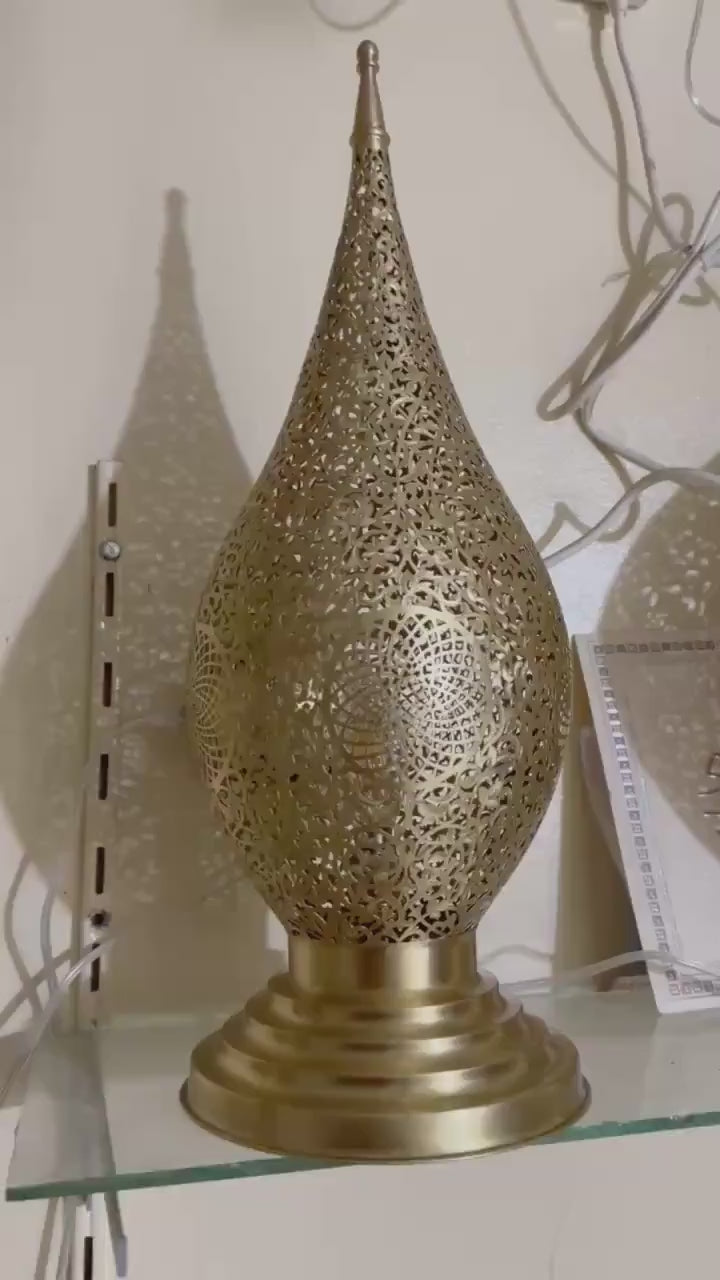 Order by Size : Moroccan Handmade Brass Table Lamp (Juman)