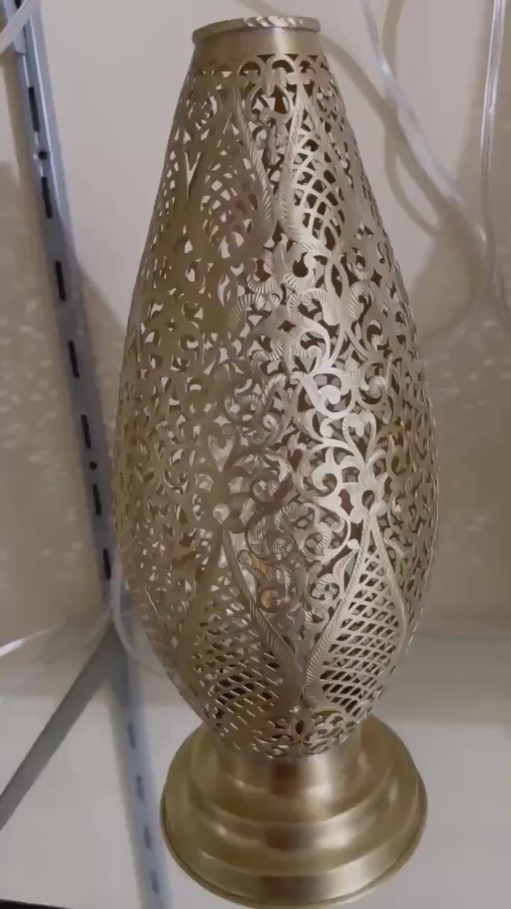 Order by Size : Moroccan Handmade Brass Table Lamp (Dania)