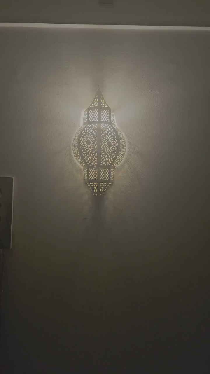 Moroccan handmade sconce brass wall light (kamila)