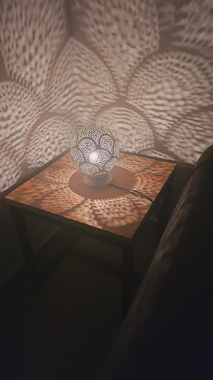 Order by Size : Moroccan Handmade Brass Table Lamp (Dahab)