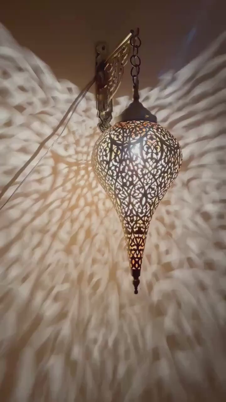 Moroccan handmade sconce brass wall light (Zoya)