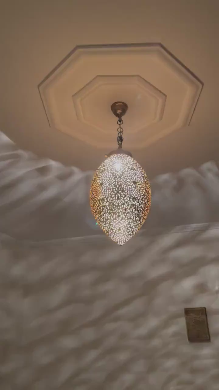 Order by Size : Moroccan Handmade Brass Ceiling Pendant Light (Mazi)