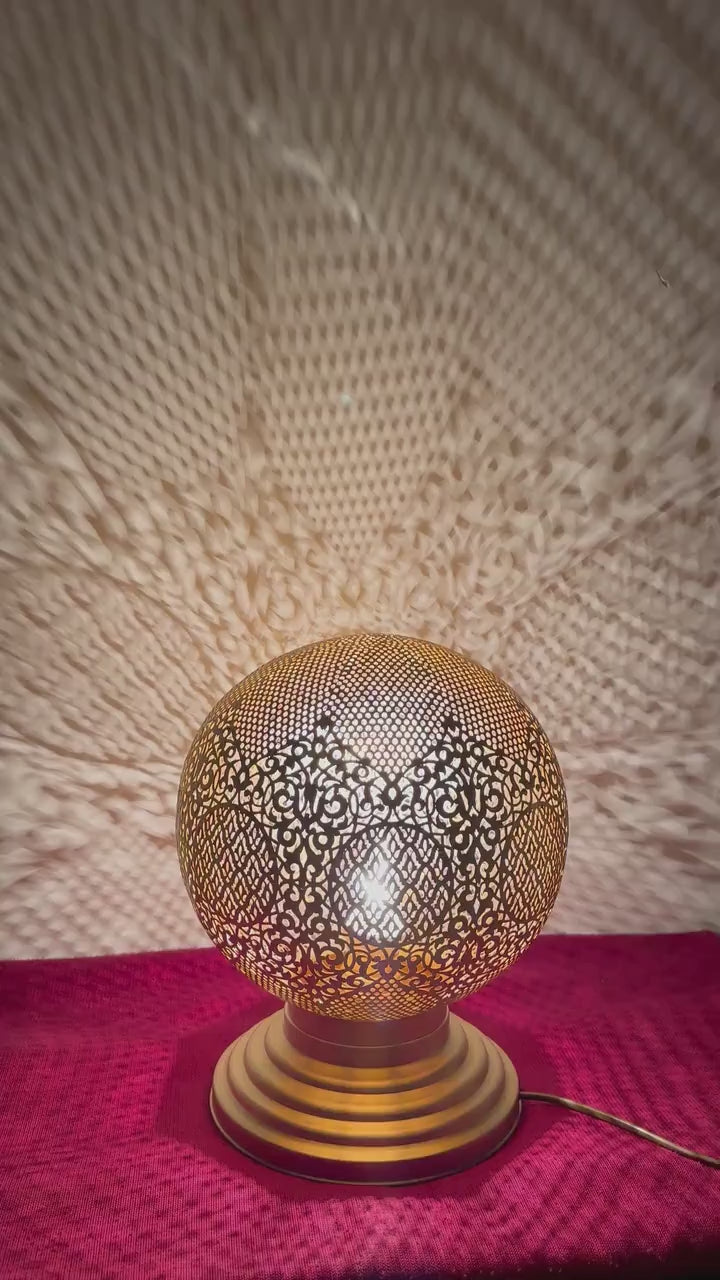 Order by Size : Moroccan Handmade Brass Table Lamp (Leila)