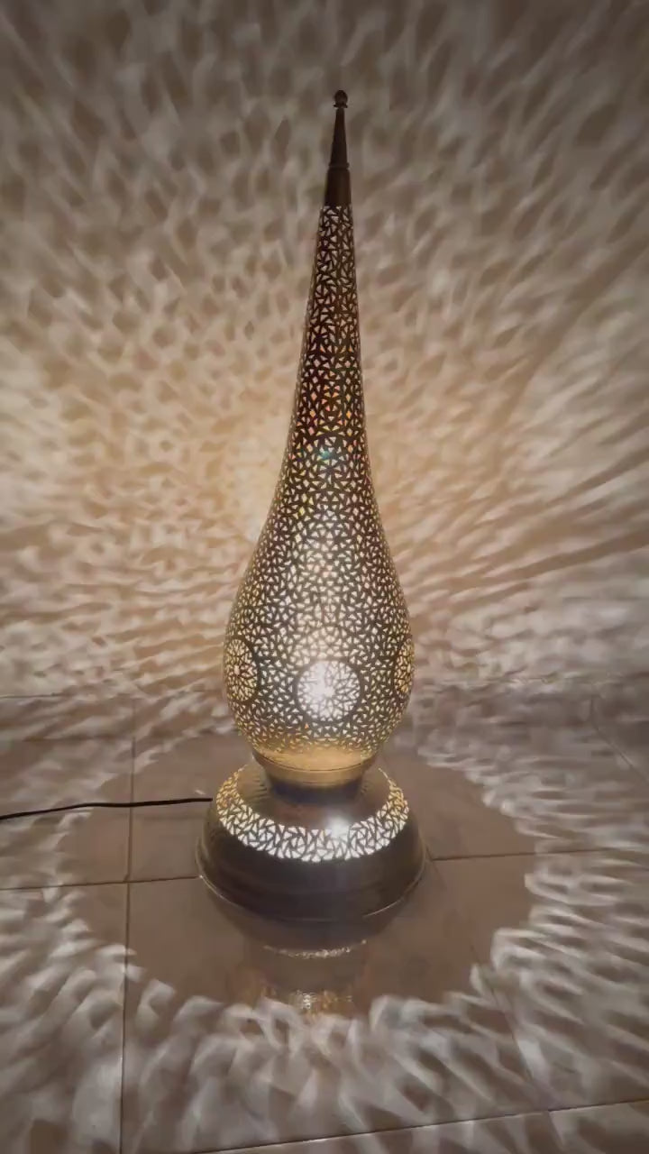 Order by Size : Moroccan Handmade Brass Table Lamp (Lulu)