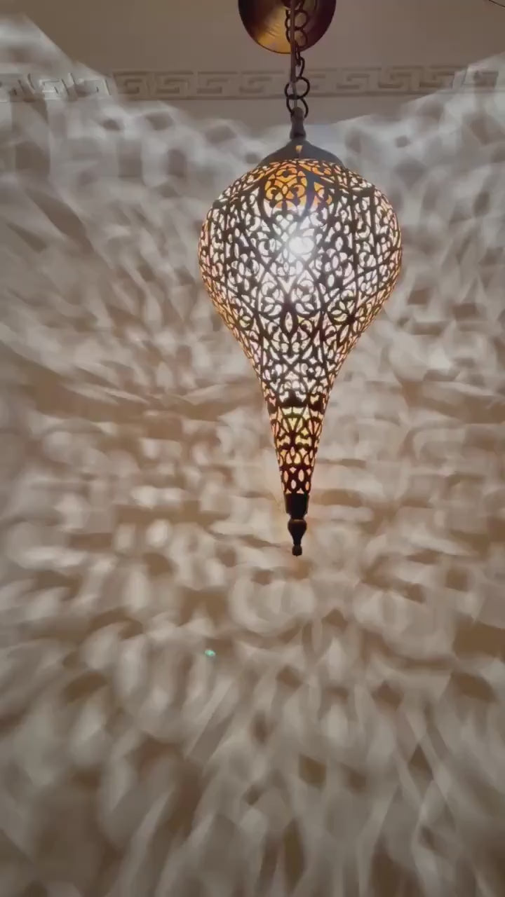 Order by Size : Moroccan Handmade Brass Ceiling Pendant Light (Raja)