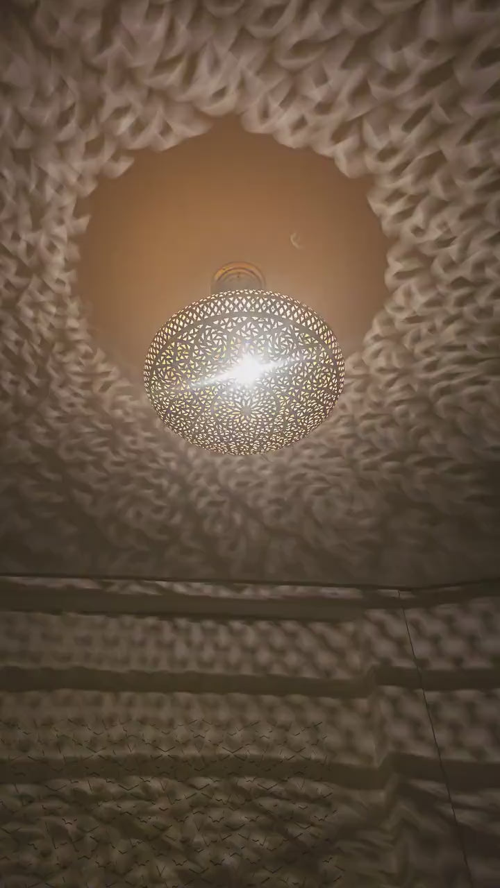 Order by Size : Moroccan Handmade Brass Ceiling Pendant Light (Nuha)