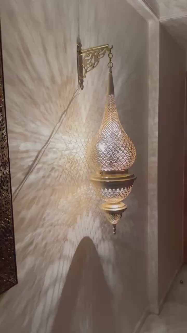 Moroccan handmade sconce brass wall light (Areeba)