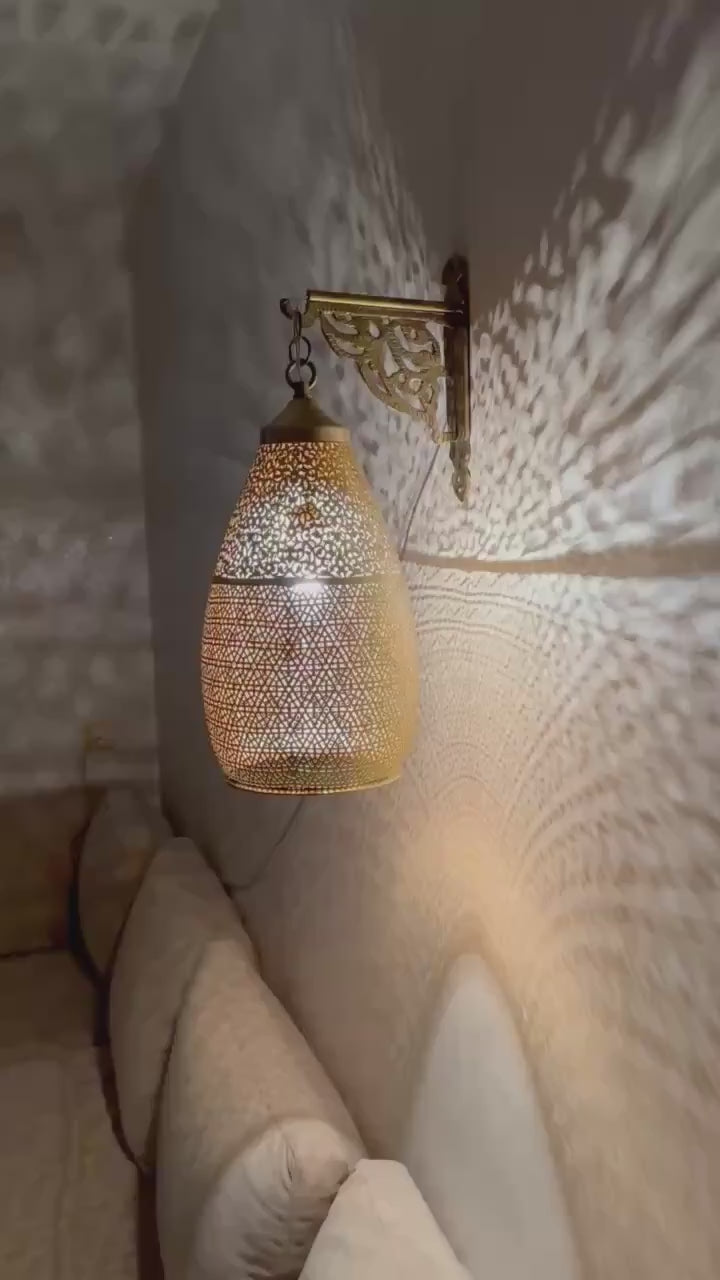 Moroccan handmade sconce brass wall light (Elina)