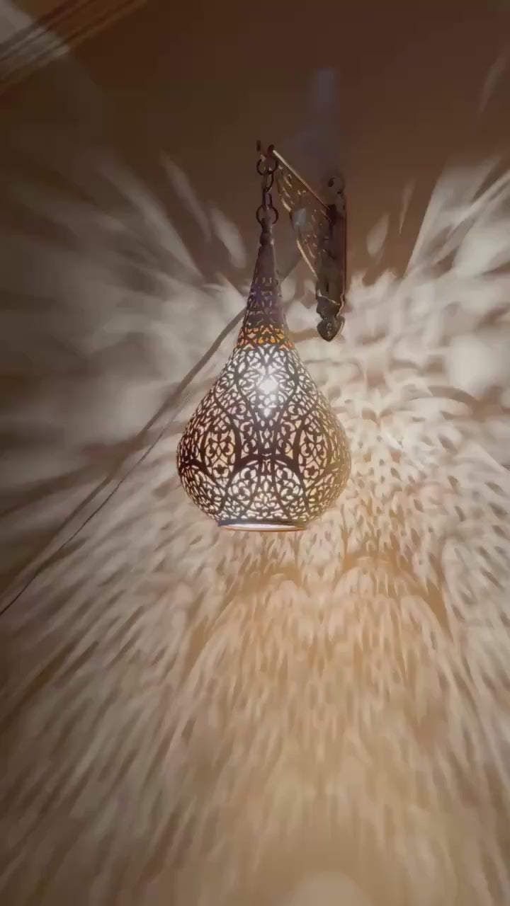 Moroccan handmade sconce brass wall light (Liyana)