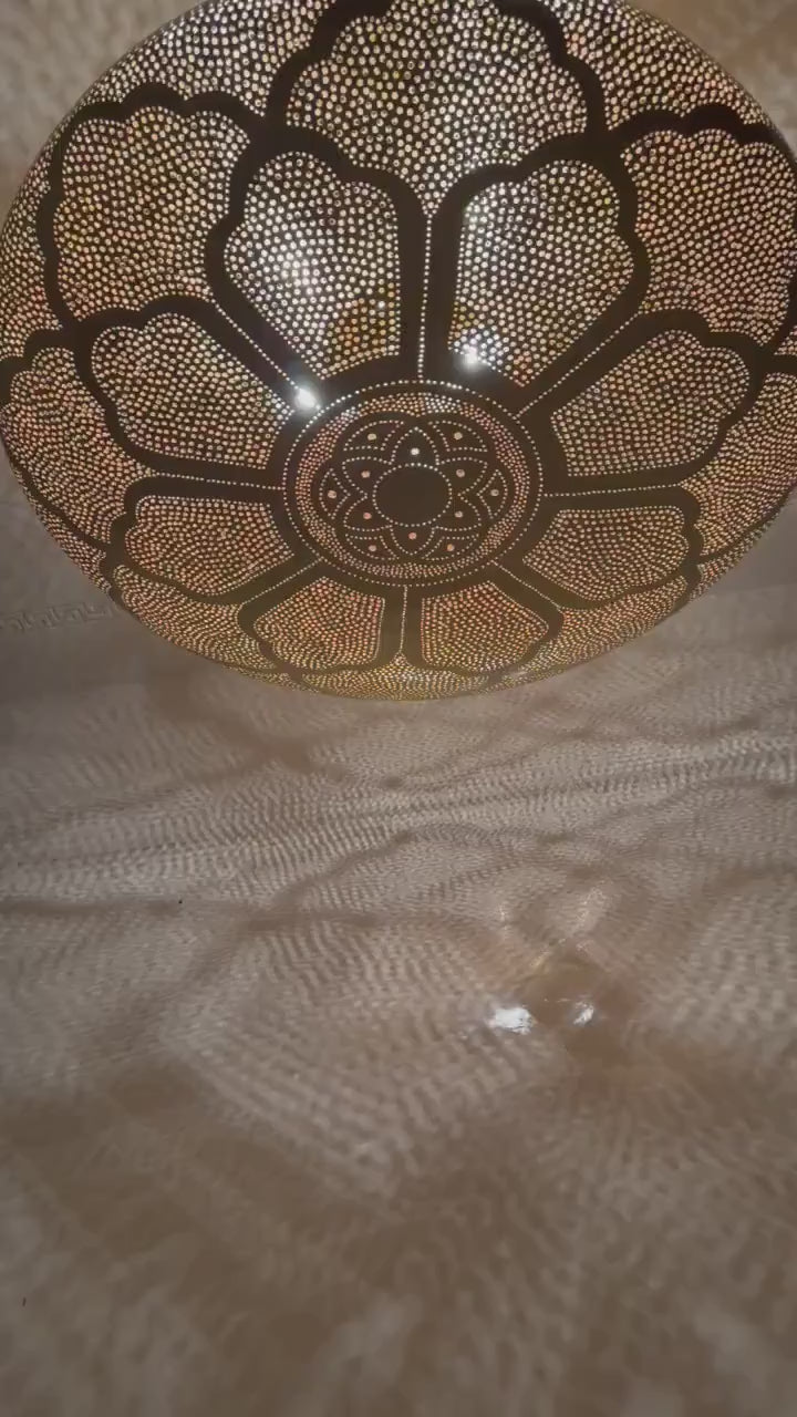 Order by Size : Moroccan Handmade Brass Ceiling Pendant Light (Sadiya)