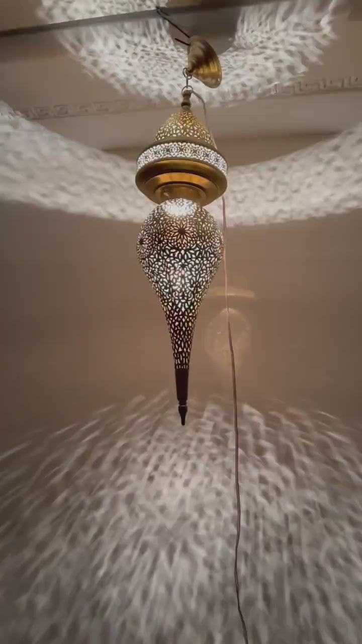 Order by Size : Moroccan Handmade Brass Ceiling Pendant Light (Haylana)