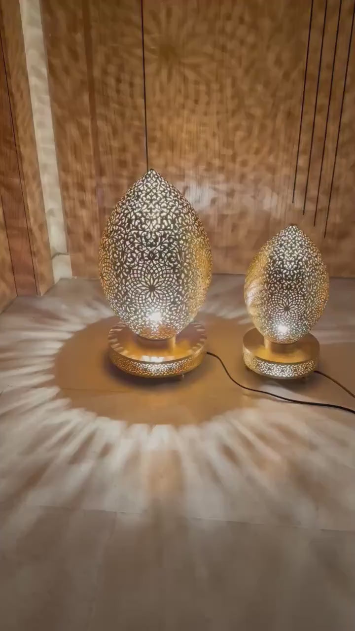 Order by Size : Moroccan Handmade Brass Table Lamp (Asmahan)