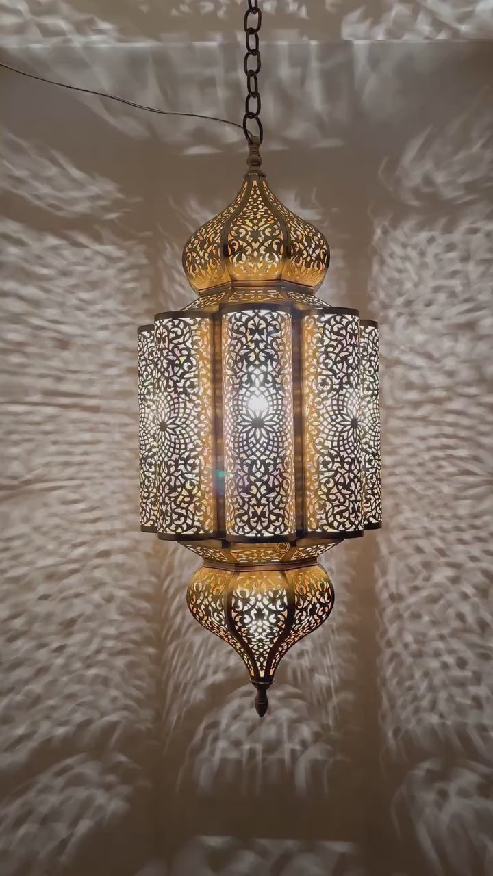 Order by Size : Moroccan Handmade Brass Ceiling Pendant Light (Eimaan)