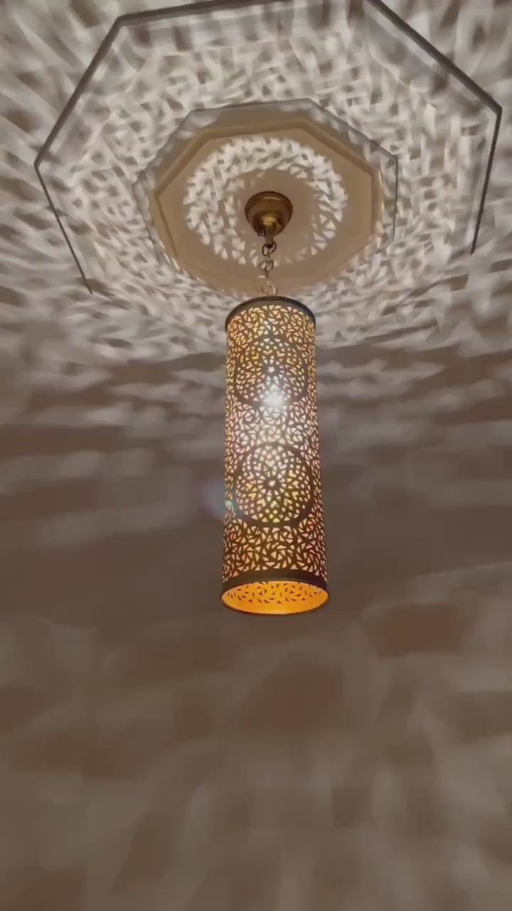 Order by Size : Moroccan Handmade Brass Ceiling Pendant Light (Mala)