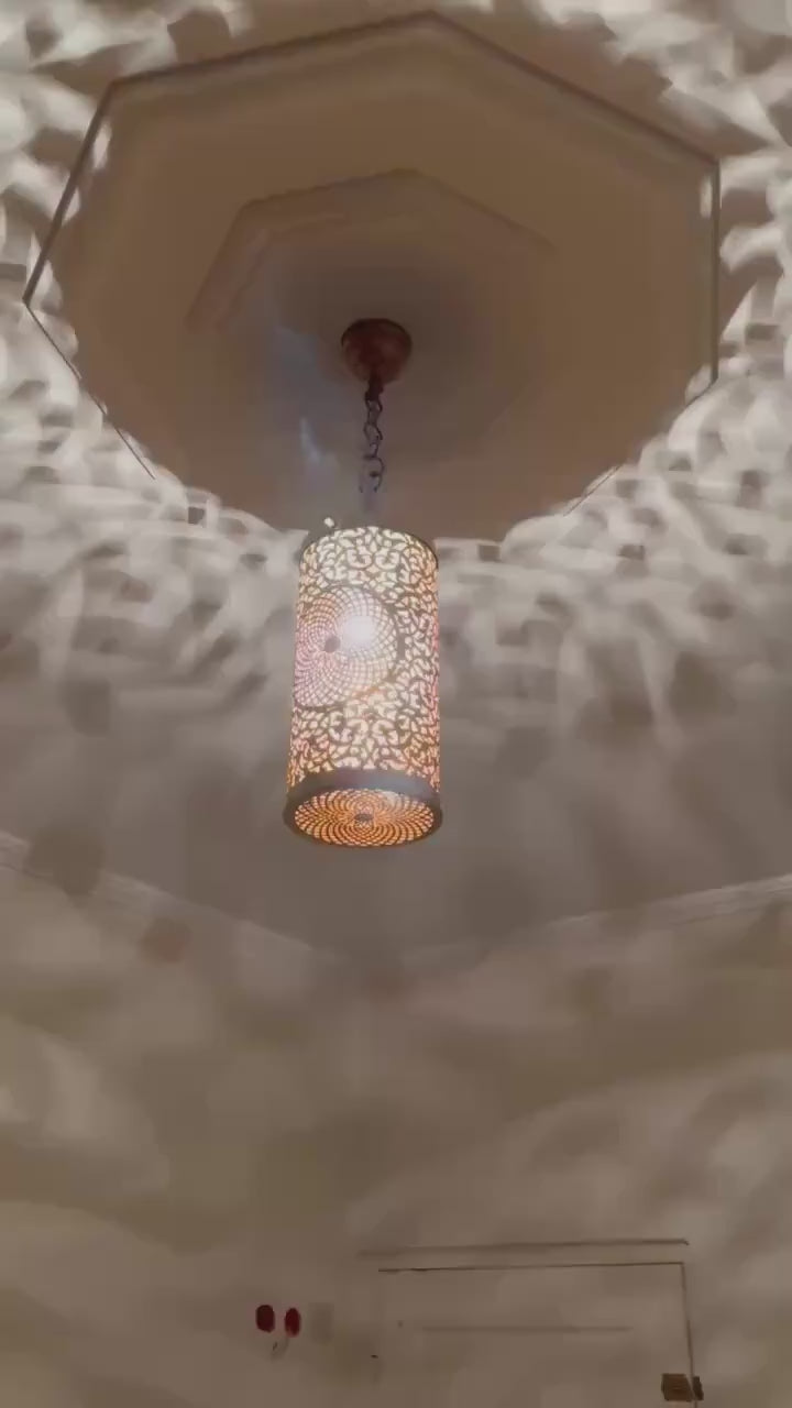 Moroccan Handmade Brass Ceiling Pendant Light (Kunood)