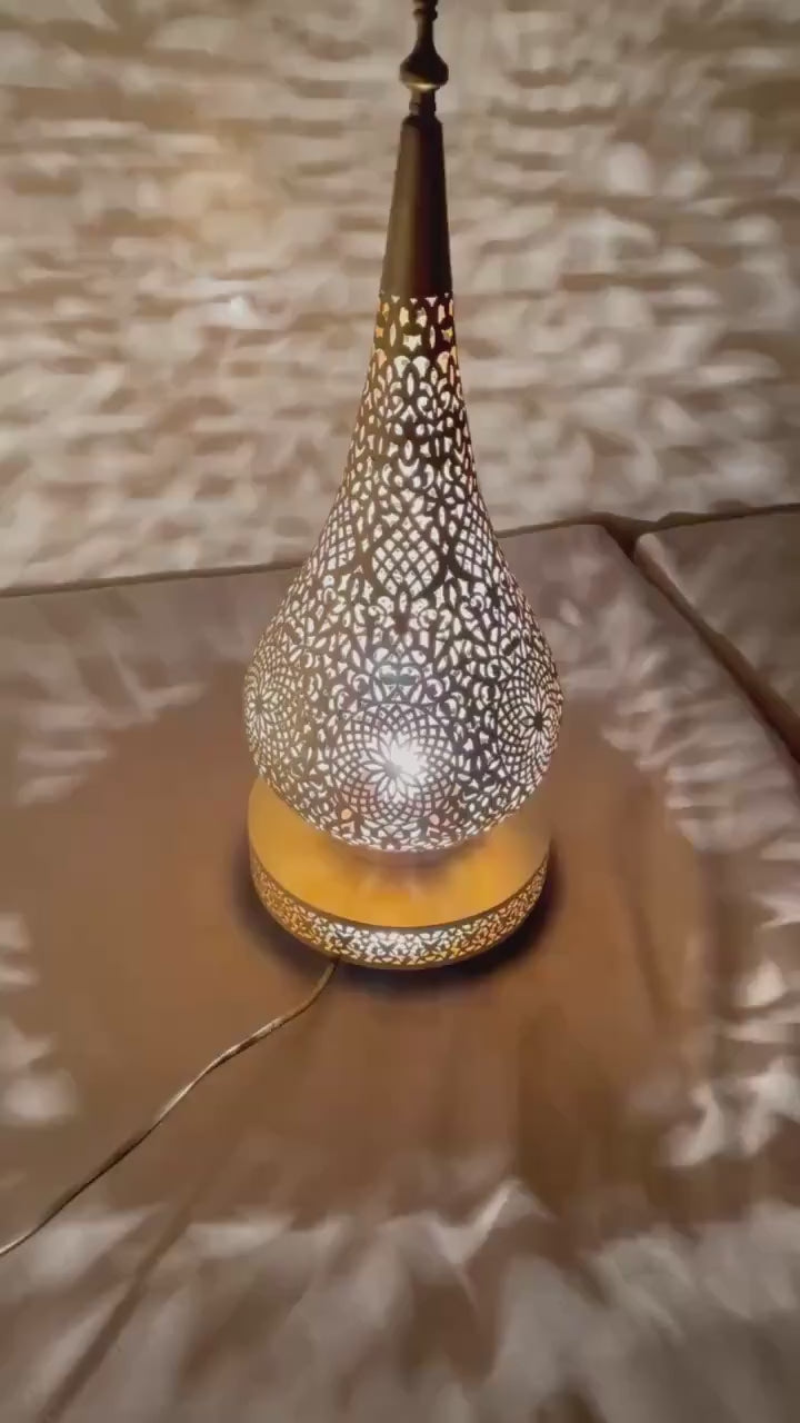 Order by Size : Moroccan Handmade Brass Table Lamp (Danah)