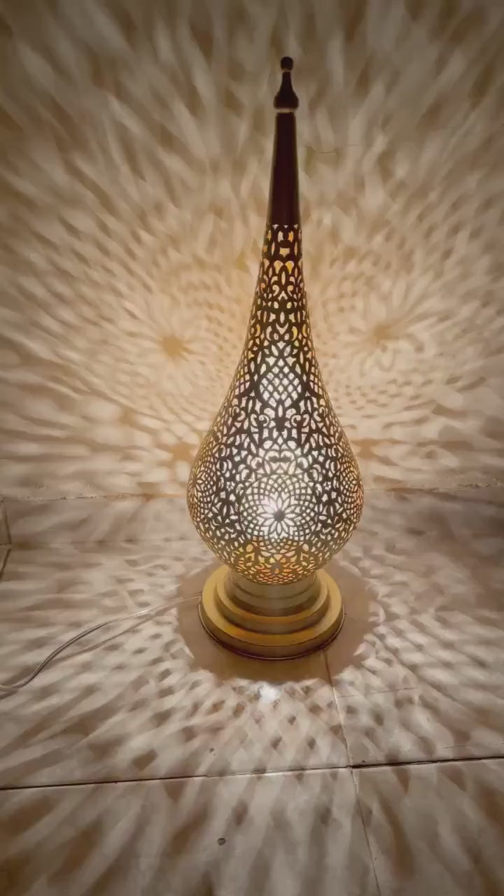 Order by Size : Moroccan Handmade Brass Table Lamp (Silia )