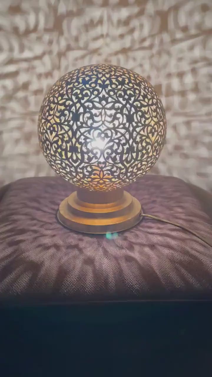 Order by Size : Moroccan Handmade Brass Table Lamp (Tifawt)