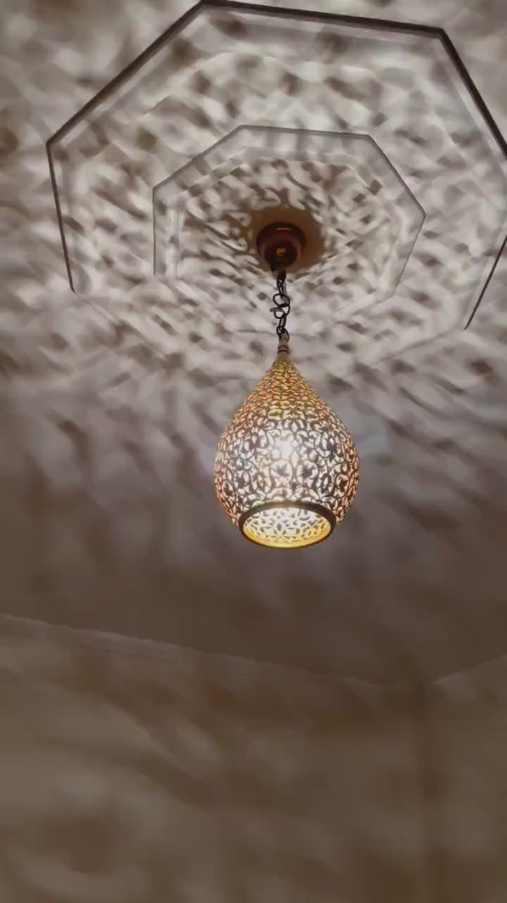 Order by Size : Moroccan Handmade Brass Ceiling Pendant Light (Nariman)