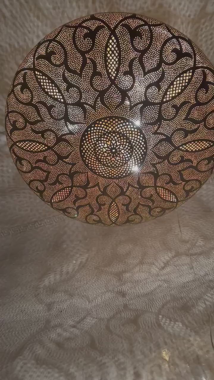 Order by Size : Moroccan Handmade Brass Ceiling Pendant Light (Rayhana)