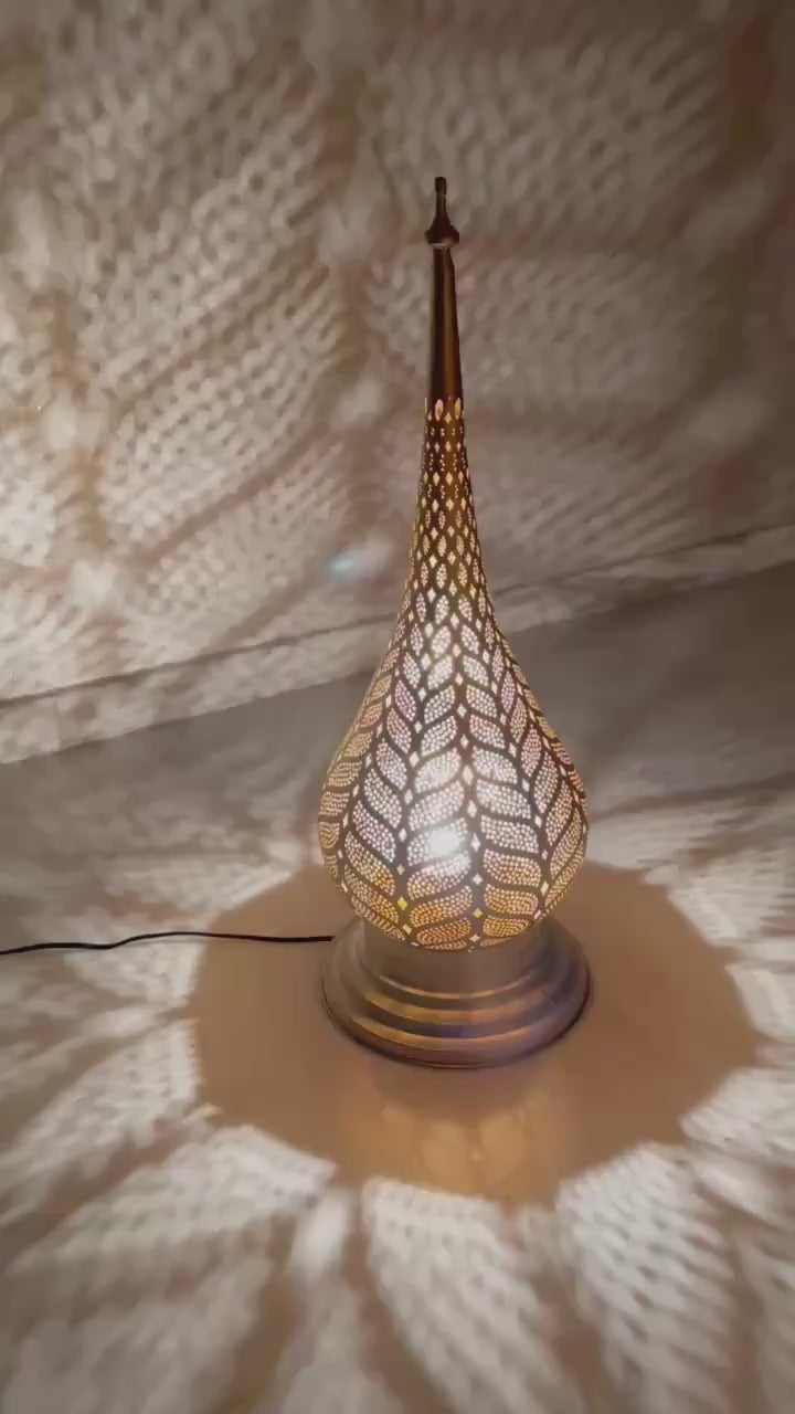 Moroccan Handmade Brass Table Lamp (Dalal)