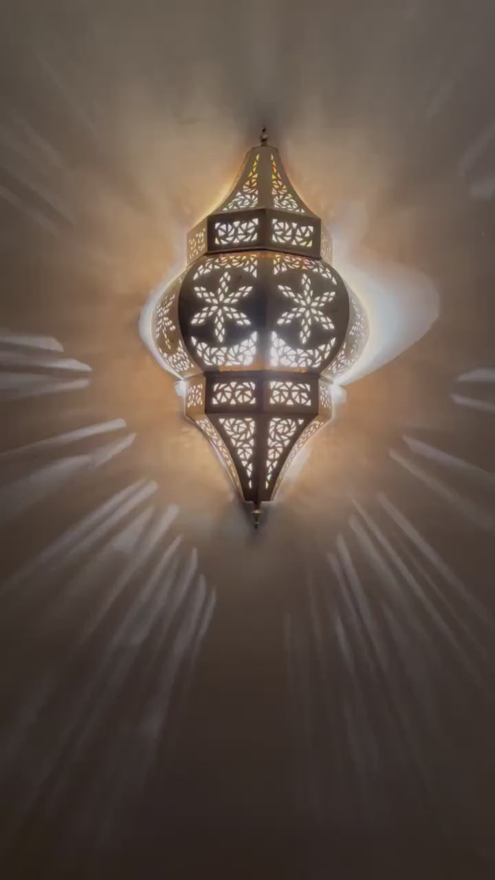 Moroccan handmade sconce brass wall light (Ayla)