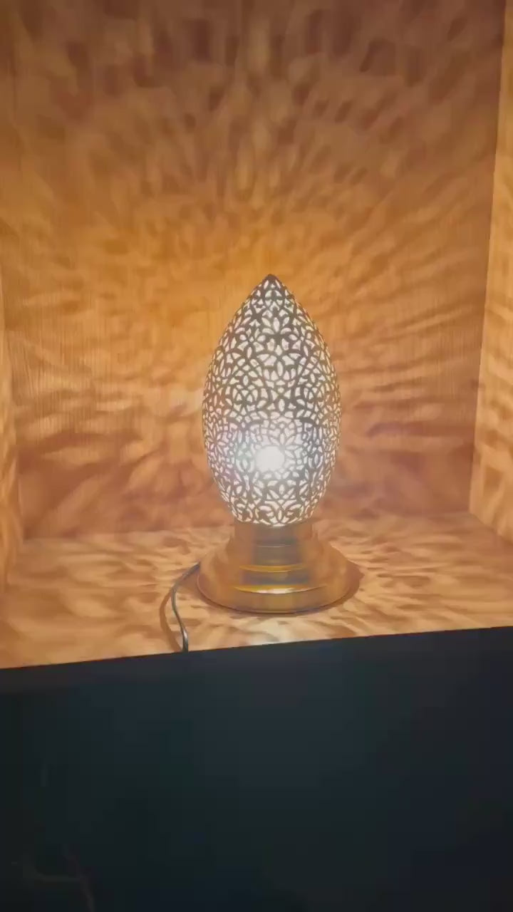 Moroccan Handmade Brass Table Lamp (Hoor)